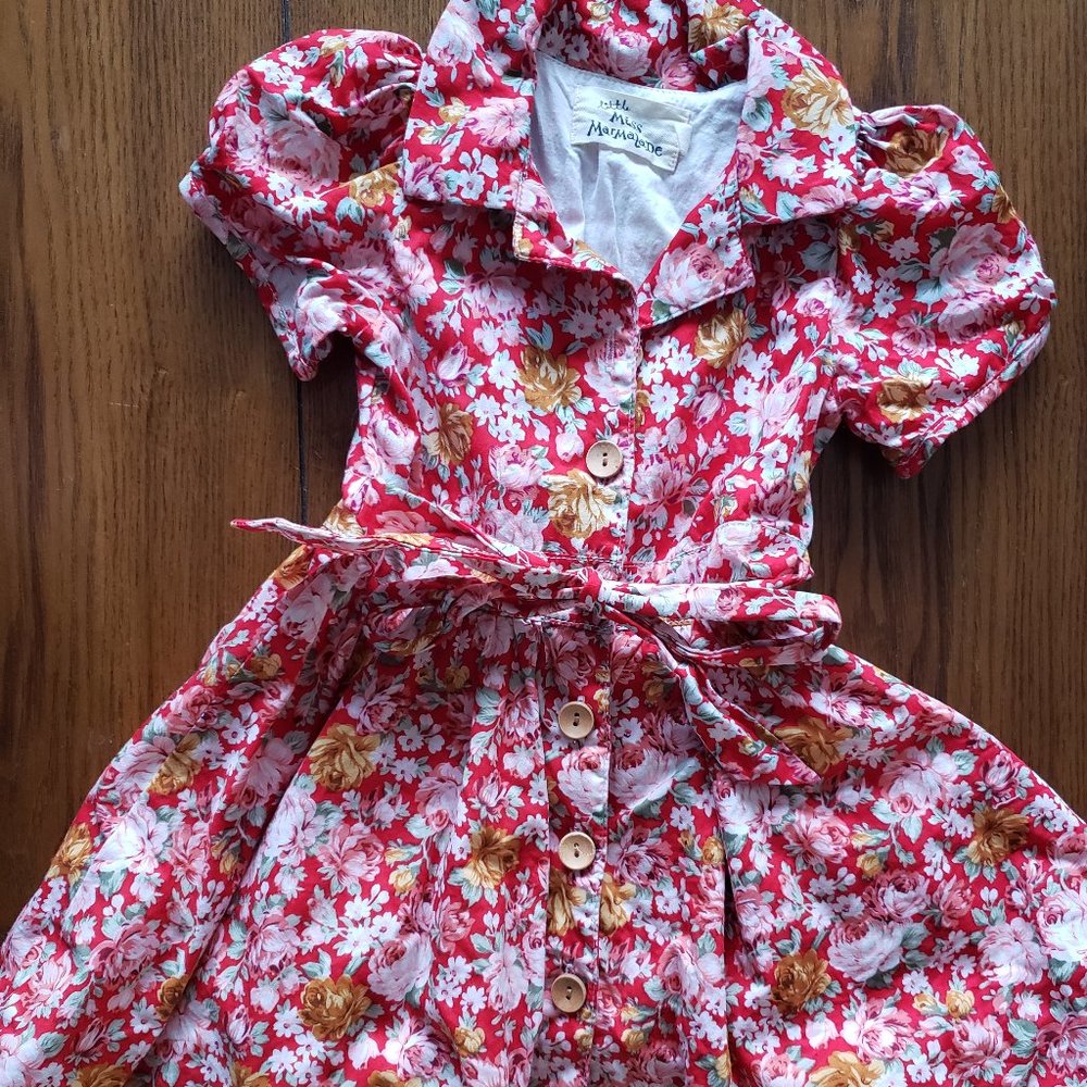 Little Miss Marmalade Red Floral Dress